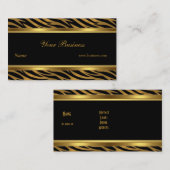 Carte De Visite Animal Gold Black Stripe Élégant Classé 2 (Devant / Derrière)