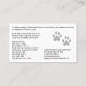 Carte De Visite Animal Groomer Working on Pets (Dos)