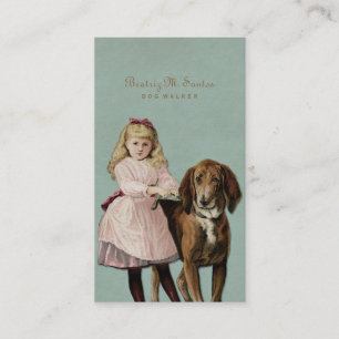Carte De Visite Animal mignon de marche de cool de fille de chien