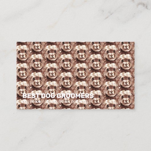 Carte De Visite Animal Motif Brown Cocker Spaniel Curl Chien (Devant)