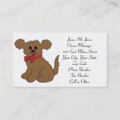 Carte De Visite Animal Pet assis (Dos)