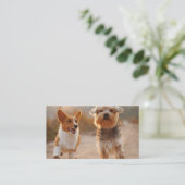 Carte De Visite Animal Pet Influencer Full Photo QR Code noir (Debout devant)