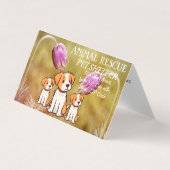 Carte De Visite Animal Rescue Pet Shelter Organisation Simple chic (Devant)
