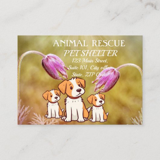 Carte De Visite Animal Rescue Pet Shelter Organisation Simple Chic (Devant)