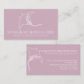 Carte De Visite animal rose raie raie de manta (Devant / Derrière)