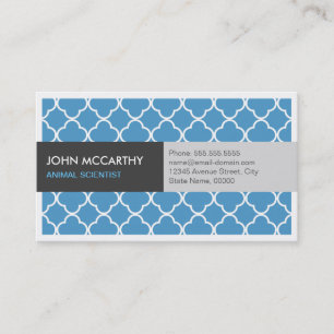 Carte De Visite Animal Scientifique - Modern Blue Quatrefoil