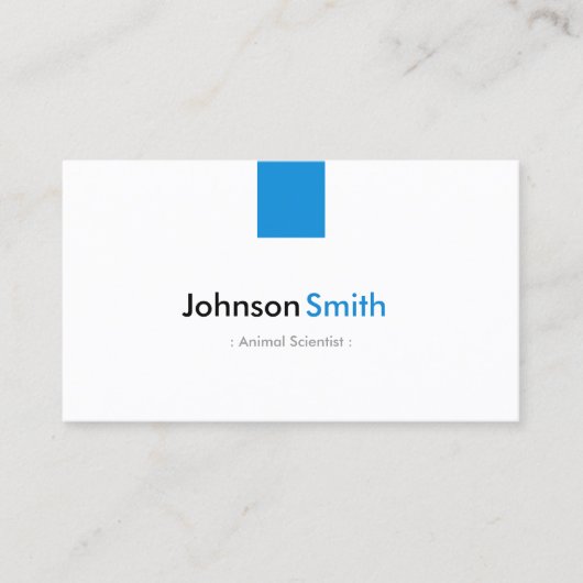 Carte De Visite Animal Scientifique - Simple Aqua Blue (Devant)