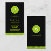 Carte De Visite Animal Scientist - Stylish Apple Green (Devant / Derrière)