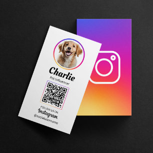 Carte De Visite Animal Social Media Instagram Chien Photo QR Code