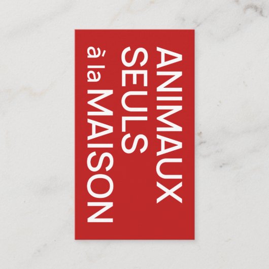 Carte De Visite Animaux (Devant)
