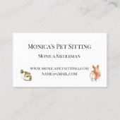 Carte De Visite Animaux assis Chien Chat Entraînement Aquarelle An (Dos)