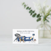 Carte De Visite Animaux assis Chien Chat Entraînement Aquarelle An (Debout devant)