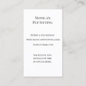 Carte De Visite Animaux assis Chien Chat Entraînement Aquarelle Ch (Dos)