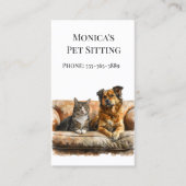 Carte De Visite Animaux assis Chien Chat Entraînement Aquarelle Ch (Devant)