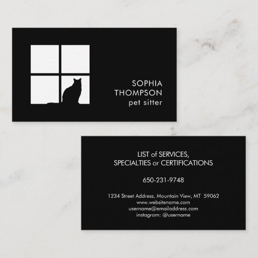 Carte De Visite Animaux assis | Groomer Services Unique Moderne No (Devant / Derrière)