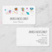 Carte De Visite Animaux d'astronautes mignons flottant dans l'espa (Devant / Derrière)