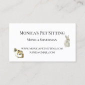 Carte De Visite Animaux de compagnie assis Chien Chat Entraînement (Dos)