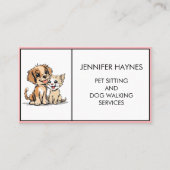 Carte De Visite Animaux de compagnie assis Chien de salon Services (Devant)