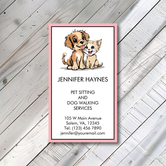 Carte De Visite Animaux de compagnie assis Chien de salon Services