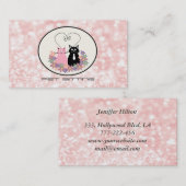 Carte De Visite Animaux de compagnie assis drôle chats fleuris gli (Devant / Derrière)