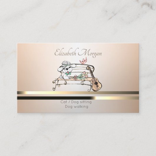 Carte De Visite Animaux de compagnie, Assis, Grooming Lumineux (Devant)