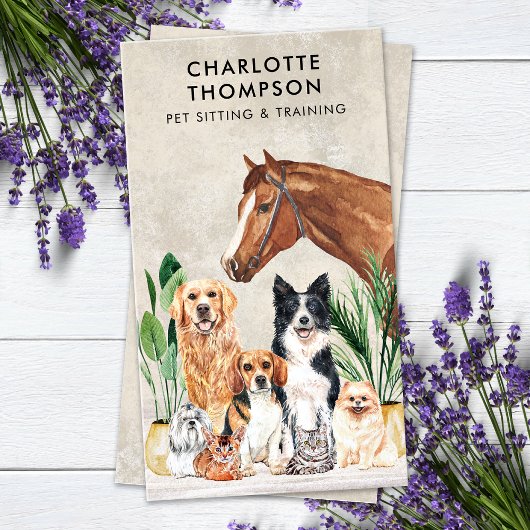 Carte De Visite Animaux de compagnie Chien Chat Cheval Animaux Boh
