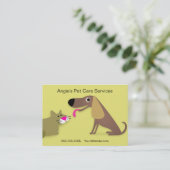 Carte De Visite Animaux de compagnie - Chien et Chat Jaune (Debout devant)