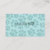 Carte De Visite Animaux de compagnie Empreintes de pattes Amoureux (Dos)