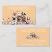 Carte De Visite Animaux de compagnie marcheur chien soins orange (Devant / Derrière)