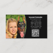 Carte De Visite Animaux de compagnie noir blanc personnalisé QR Co (Devant)