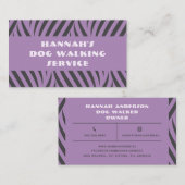 Carte De Visite Animaux de compagnie Sitter Chien Marche Soins ani (Devant / Derrière)