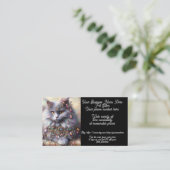 Carte De Visite Animaux de compagnie Sitter Whimsical Grey Kitty B (Debout devant)