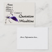 Carte De Visite Animaux de faune d'oiseaux de héron (Devant / Derrière)