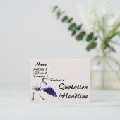 Carte De Visite Animaux de faune d'oiseaux de héron (Debout devant)