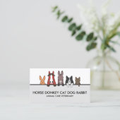 Carte De Visite Animaux de ferme Cheval Âne Chat Chien Lapin (Debout devant)