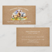 Carte De Visite Animaux de ferme rustiques Cow Cog Poulet Aquarell (Devant / Derrière)