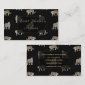 Carte De Visite Animaux de la jungle léopard doré noir moderne (Devant / Derrière)