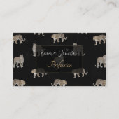 Carte De Visite Animaux de la jungle léopard doré noir moderne (Devant)