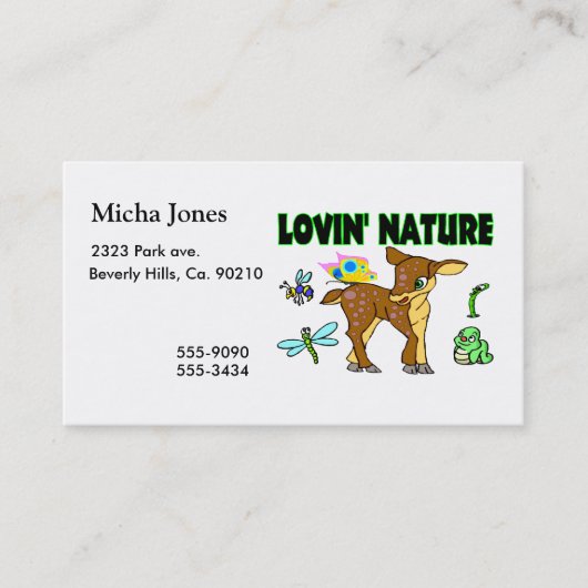 Carte De Visite Animaux de nature de Lovin (Devant)