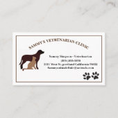 Carte De Visite Animaux de service vétérinaire animal animal anima (Devant)
