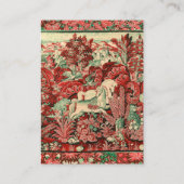 Carte De Visite ANIMAUX D'IMAGINAIRE, CHEVAUX, BOIS Rouge Vert Flo (Dos)