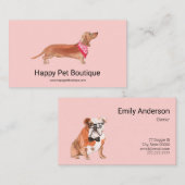 Carte De Visite Animaux domestiques assis, Chien assis, Animaux do (Devant / Derrière)