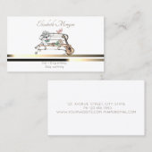 Carte De Visite Animaux domestiques, Assis, Gros Blanc (Devant / Derrière)