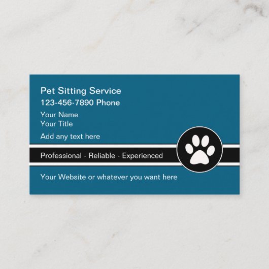 Carte De Visite Animaux domestiques simples Empreintes de pattes C (Devant)