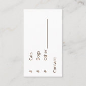 Carte De Visite Animaux d'urgence (Dos)