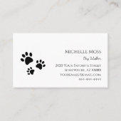 Carte De Visite Animaux Empreintes de pattes Black White Chien Wal (Devant)