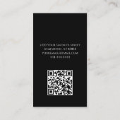 Carte De Visite Animaux Empreintes de pattes QR code Black White C (Dos)