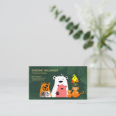 Carte De Visite Animaux mignons jouant dans la garde d'enfants (Debout devant)