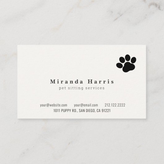 Carte De Visite Animaux mignons Marcheur de chien pour animaux de (Dos)