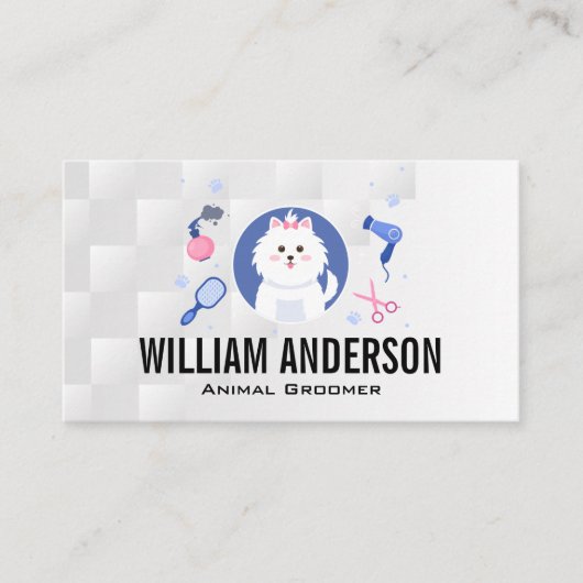 Carte De Visite Animaux | Petit Chien Fluffeux (Devant)